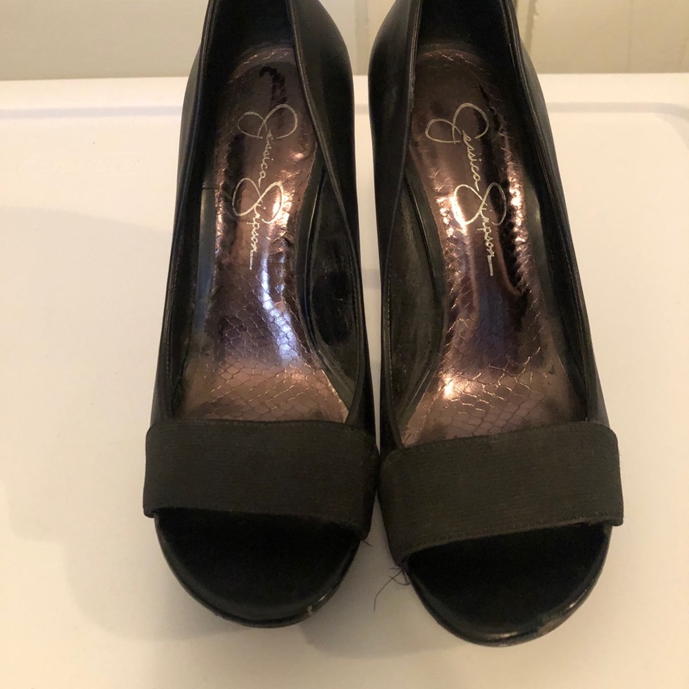 Black open toed heels